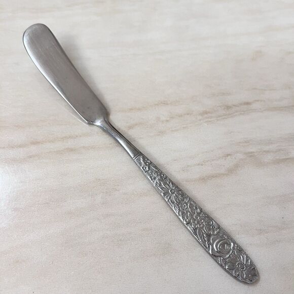 Set of 3 STANLEY ROBERTS SRB180 Stainless Floral Ladle/Butter Knife/Sugar Spoon - Picture 9 of 10